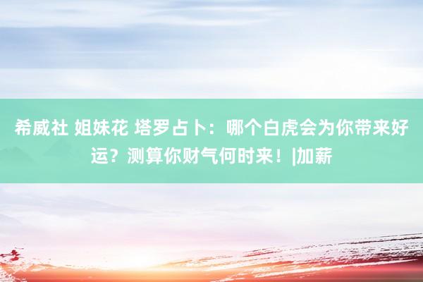 希威社 姐妹花 塔罗占卜：哪个白虎会为你带来好运？测算你财气何时来！|加薪