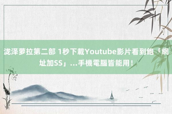 泷泽萝拉第二部 1秒下載Youtube影片看到飽　「網址加SS」...手機電腦皆能用！