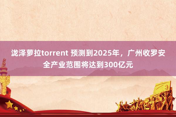 泷泽萝拉torrent 预测到2025年，广州收罗安全产业范围将达到300亿元