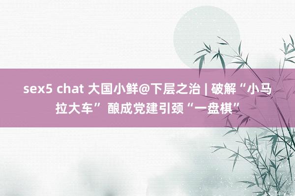 sex5 chat 大国小鲜@下层之治 | 破解“小马拉大车” 酿成党建引颈“一盘棋”