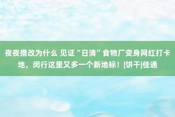 夜夜撸改为什么 见证“日清”食物厂变身网红打卡地，闵行这里又多一个新地标！|饼干|佳通